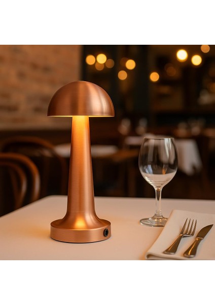 Şarjlı Dokunmatik Masa Lambası Atina | 3 Renk Modu | Dimmerli Taşınabilir Şarjlı Lamba | USB Şarjlı Cafe Restoran Masa Lambası | Şık ve Kompakt Tasarım
