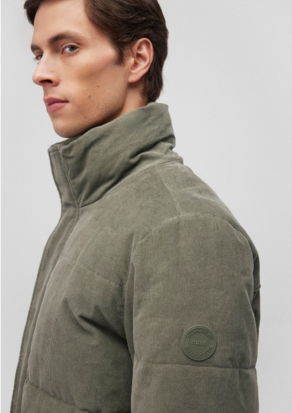 Dik Yaka Yeşil Kadife Ceket 0110476-85485