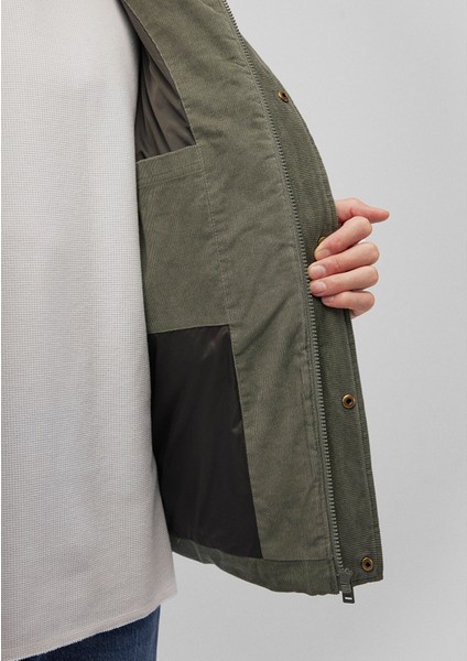 Dik Yaka Yeşil Kadife Ceket 0110476-85485