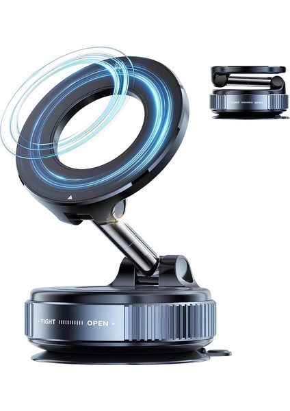 K007 X68 Katlanabilir 360 Derece Her Yöne Dönebilir Vacum Magnetic Araç Tutucu Telefon Kilitli Vakum ve 5 kg Taşıma Kapasiteli Mıknatıs Ile Hem Şık ve Kaliteli Hem De Sağlam ve Çok Güçlü