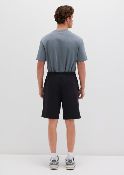 Mavi Logo Baskılı Siyah Şort 0410224-900