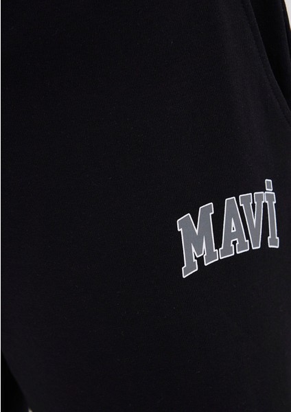 Mavi Logo Baskılı Siyah Şort 0410224-900