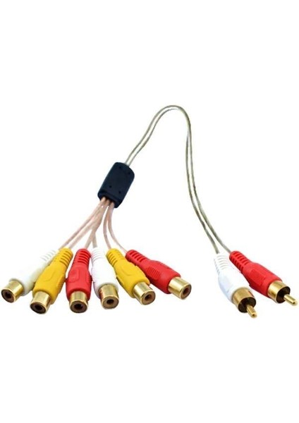 2 Rca Erkek / 6 Rca Dişi 55 cm Kablo PM-5515