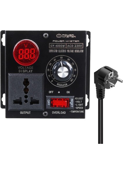 PM-21013 10-100V Ac 4000 Watt 15A Hız Işık Kontrolü Motor Sürücü Voltaj Regülatör