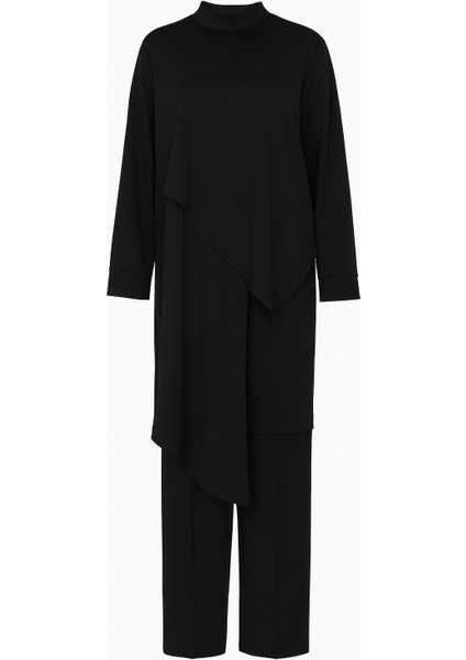 Kadın Asimetrik Boğazlı Iki Parça Büyük Beden Pamuk Takım