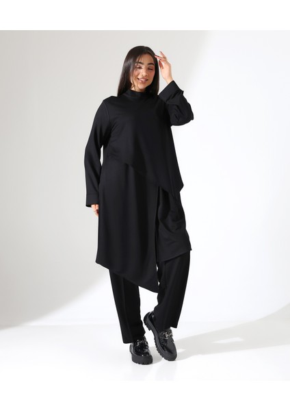 Kadın Asimetrik Boğazlı Iki Parça Büyük Beden Pamuk Takım modelleri