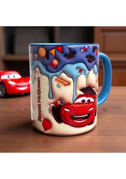 Arabalar Şimşek Mc Queen Tasarım Porselen Kupa Bardak fiyatları