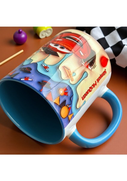 Arabalar Şimşek Mc Queen Tasarım Porselen Kupa Bardak fırsatları