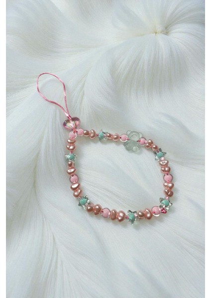 Renkli Boncuklu Mat Turkuaz Ayıcıklı Telefon Charm fiyatları