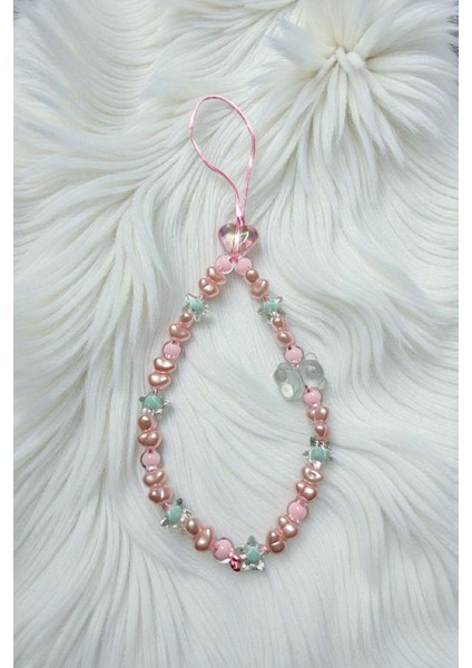 Renkli Boncuklu Mat Turkuaz Ayıcıklı Telefon Charm modelleri