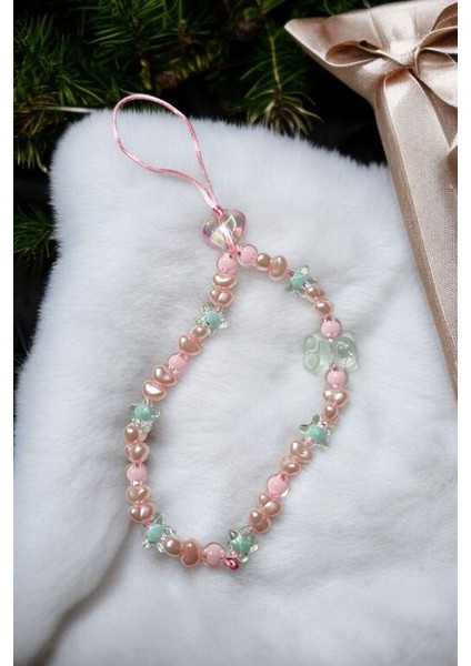 Renkli Boncuklu Mat Turkuaz Ayıcıklı Telefon Charm fırsatları