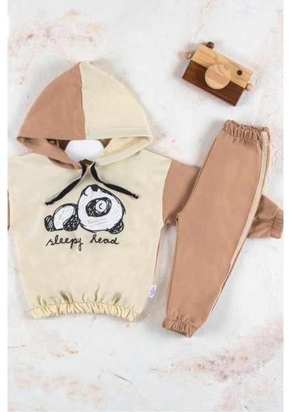 Panda Desenli Kapişonlu Erkek Bebek Takımı