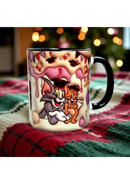 Tom ve Jerry Tasarım Kupa Bardak-Premium Porselen Hediyelik Kupa fiyatları