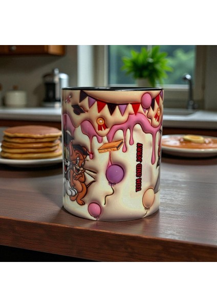 Tom ve Jerry Tasarım Kupa Bardak-Premium Porselen Hediyelik Kupa modelleri
