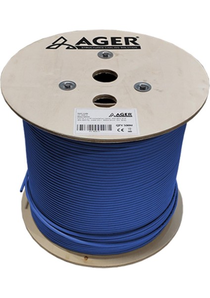 AC-600-5-BL 500MT U/utp Cat6 LS0H - Helojen Free Mavı 250MHZ 23AWG %100 Bakır