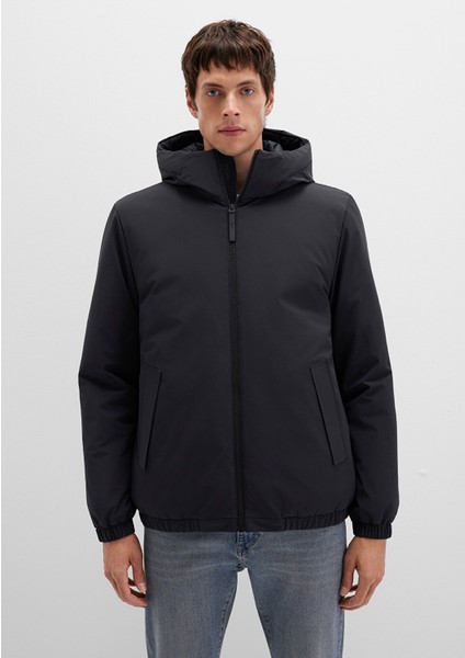 Kapüşonlu Siyah Mont 0110617-71379 fırsatları