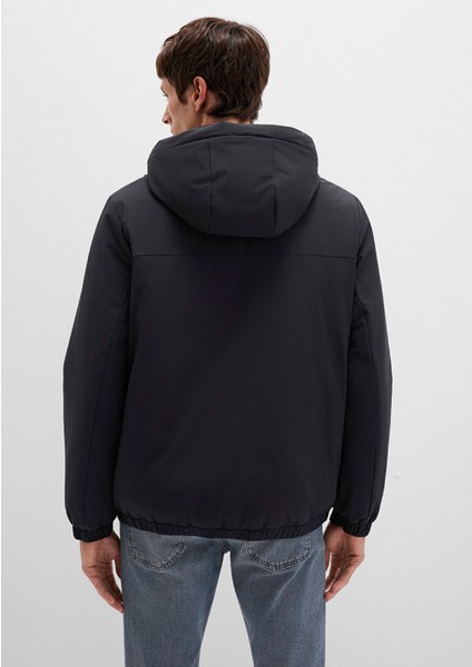 Kapüşonlu Siyah Mont 0110617-71379 indirimleri