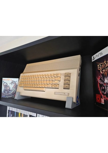 Masaüstü Commodore Klavye Standı / Tutucusu - Setup Görünümünü Zenginleştiren Dikey Dekorasyon - Istediğiniz Renkte
