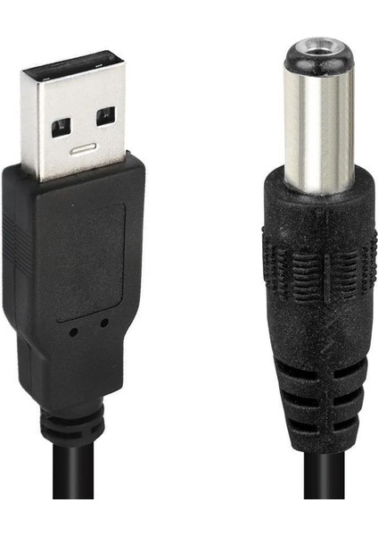 USB Erkek 5.5*2.5 mm Uçlu Adaptör Jacklı 1 Metre Kablo