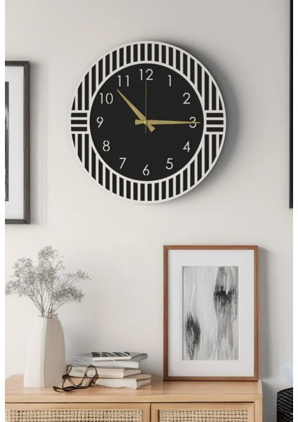 Modern Ahşap Duvar Saati Sağlam **çok Şık** ve Birarada..no:59