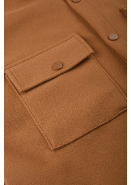 Dar Kesim Cepleri Kapaklı Çıtçıtlı Ince Kaşe Ceket Mont 2500559 fırsatları