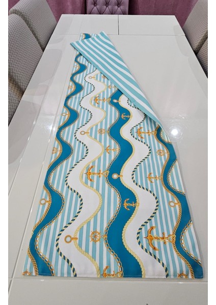 Çizgili ve Çapa Desenli Runner