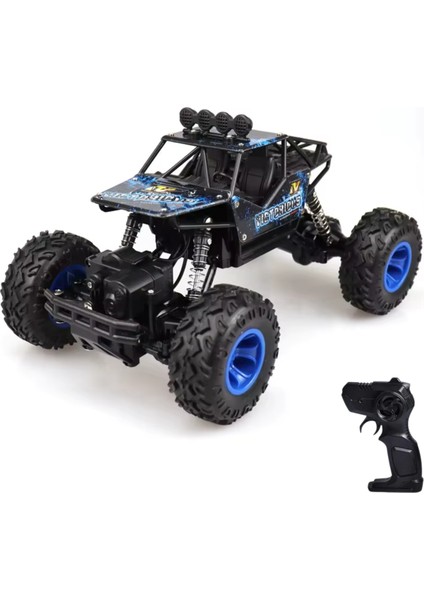 1:16 Ölçek Oyuncak 4x4 Uzaktan Kumandalı Rock Crawler Off Road Aracı 4 Çeker Şarjlı 20 Dk Kullanım Kırmızı ve Mavi Oyuncak Off Road