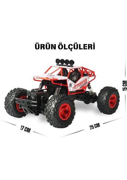 1:16 Ölçek Oyuncak 4x4 Uzaktan Kumandalı Rock Crawler Off Road Aracı 4 Çeker Şarjlı 20 Dk Kullanım Kırmızı ve Mavi Oyuncak Off Road modelleri