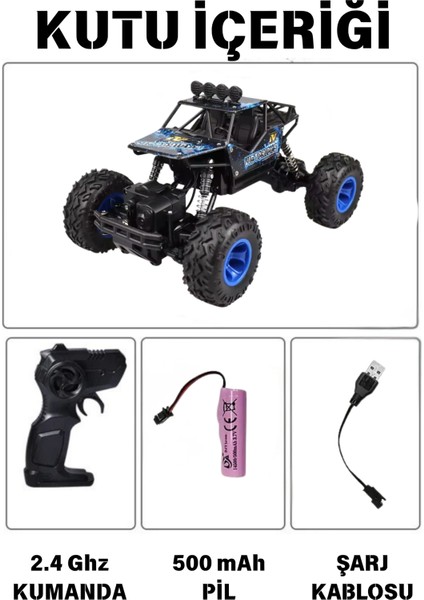 1:16 Ölçek Oyuncak 4x4 Uzaktan Kumandalı Rock Crawler Off Road Aracı 4 Çeker Şarjlı 20 Dk Kullanım Kırmızı ve Mavi Oyuncak Off Road indirimleri