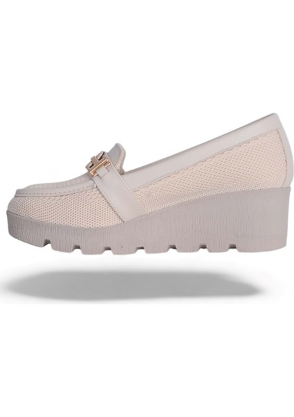 Esracan 2155 Krem Kadın Babet Ayakkabı modelleri