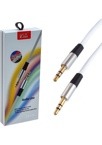 PM-3779 Beyaz 3.5 mm Erkek/erkek 115 cm Stereo Aux Kablo
