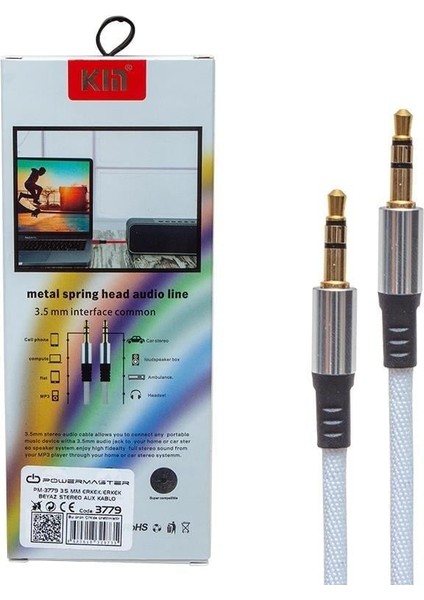 PM-3779 Beyaz 3.5 mm Erkek/erkek 115 cm Stereo Aux Kablo fiyatları