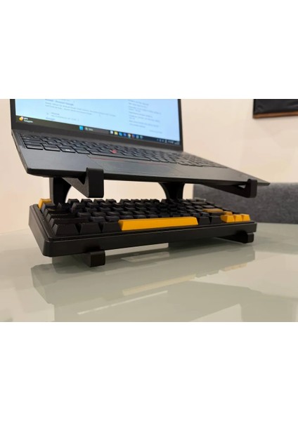 Masaüstü Laptop ve Klavye Standı / Tutucusu - Setup Görünümünü Zenginleştiren Dikey Dekorasyon - Istediğiniz Renkte
