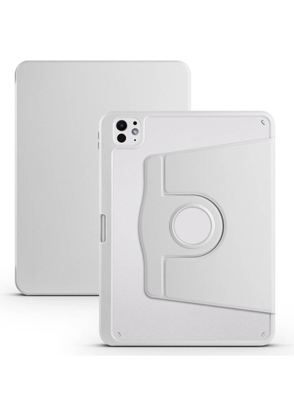 iPad Pro 11 2025 M5 Kılıf Zore Termik Kalem Bölmeli Dönebilen Standlı Kılıf - Gri