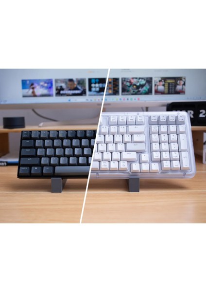 Masaüstü Klavye Standı / Tutucusu - Setup Görünümünü Zenginleştiren Dikey Dekorasyon - Istediğiniz Renkte