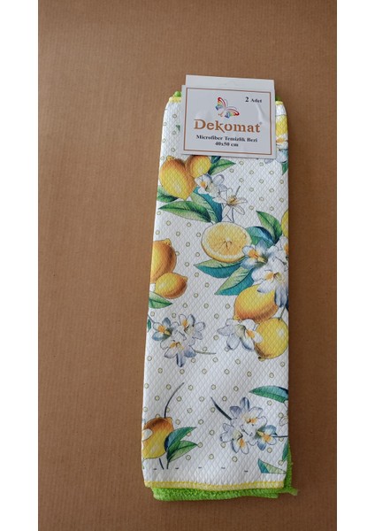 Microfiber Temizlik Bezi 40X50 cm 2 Adet (Bir Adetbaskılı Bir Adet Naturel)