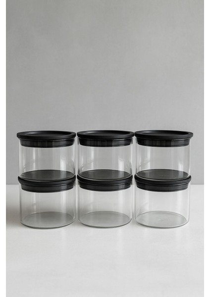 Borosilikat Cizgili Cam Kahvaltılık Seti - Sızdırmaz Silikonlu Plastik Kapak - 90 x 70 mm (X6)Özgün Ev fırsatları