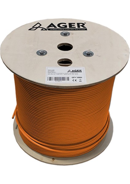 AC-600-5-OR 500MT U/utp Cat6 LS0H - Helojen Free Turuncu 250MHZ 23AWG %100 Bakır