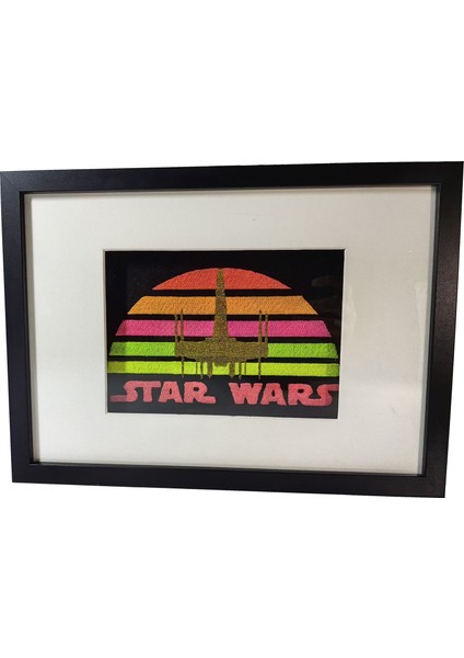 Star Wars 4 - Uv LED Li Neon Nakış Işlemeli 21X30 cm modelleri