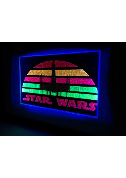 Star Wars 4 - Uv LED Li Neon Nakış Işlemeli 21X30 cm fırsatları