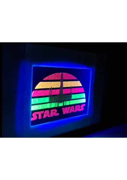 Star Wars 4 - Uv LED Li Neon Nakış Işlemeli 21X30 cm indirimleri