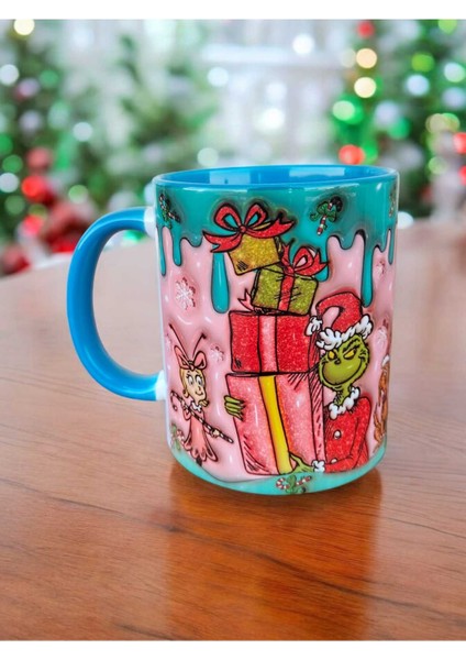 Grinch Kupa Bardak, Hediyelik Çay Kahve Kupası, Grinch Yılbaşı Tasarımlı Kupa modelleri