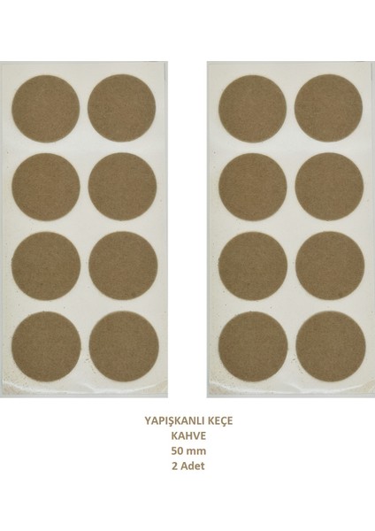 Zemin Koruyucu 50 mm Kahve Keçe, Ses ve Çizik Önleyici Kahve Mobilya Keçesi (2 Adet)