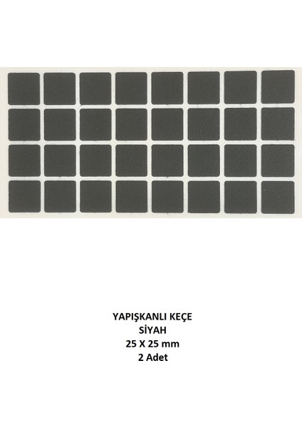 Zemin Koruyucu 25 x 25 mm Siyah Keçe, Ses ve Çizik Önleyici Siyah Mobilya Keçesi 2 Adet modelleri