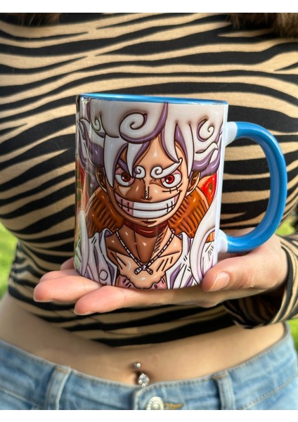 One Piece Luffy Gear 5 Nika Tasarım Porselen Kupa Bardak-Anime Kupa