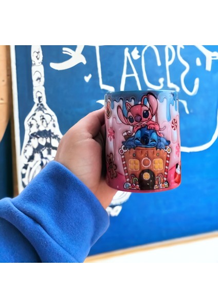 Stitch ve Angel Hediyelik Porselen Kupa- Doğum Günü Hediyesi Ev Ofis Kupası fiyatları