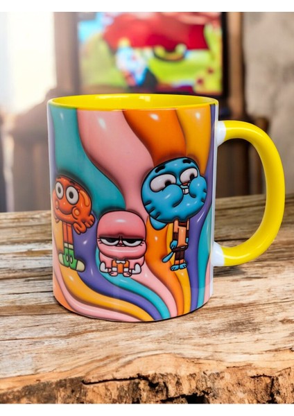 Gumball Kaliteli Premium Kupa, Hediyelik Ev Ofis Kupası Mega Kupa Bardak