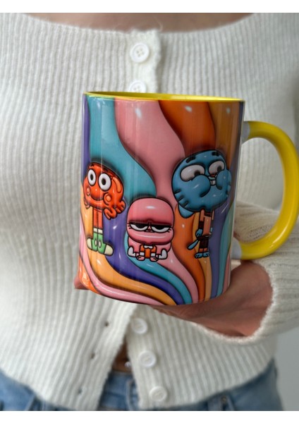 Gumball Kaliteli Premium Kupa, Hediyelik Ev Ofis Kupası Mega Kupa Bardak modelleri