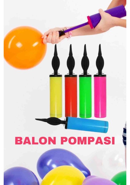 Balon Şişirme Pompası Manuel Folyo ve Normal Balon Uyumlu