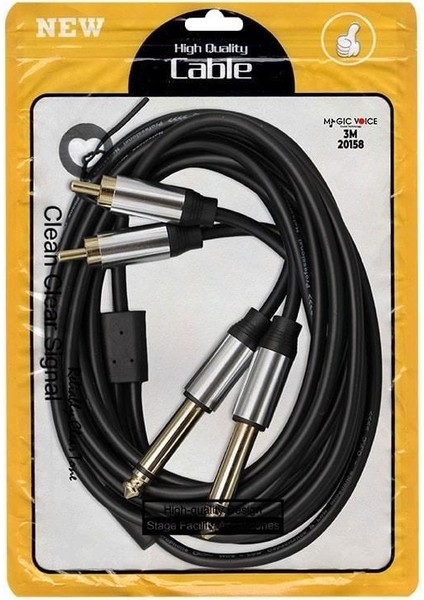 LD398 2x 6.3 mm Mono Erkek - 2x Rca Erkek 3 Metre Kablo fiyatları